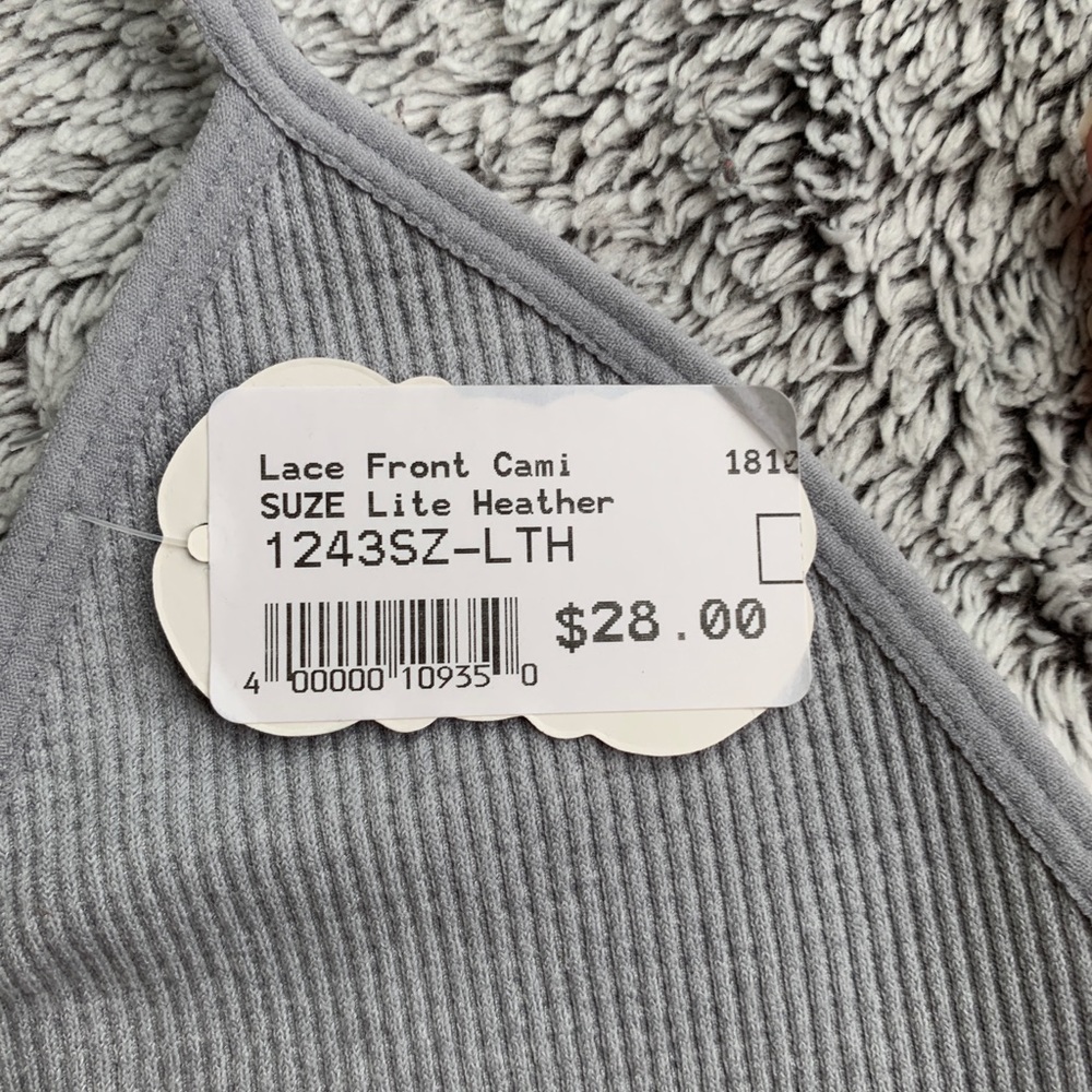 NWT Lace Front Cami in Heather Grey - Picture 6 of 7